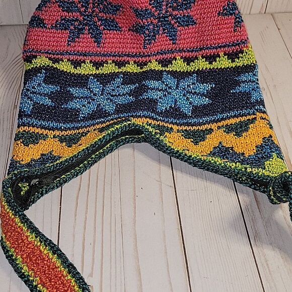Artisan Crochet Fair Isle Southwestern multi Colored Crossbody Bag Cotton Boho - Picture 5 of 9